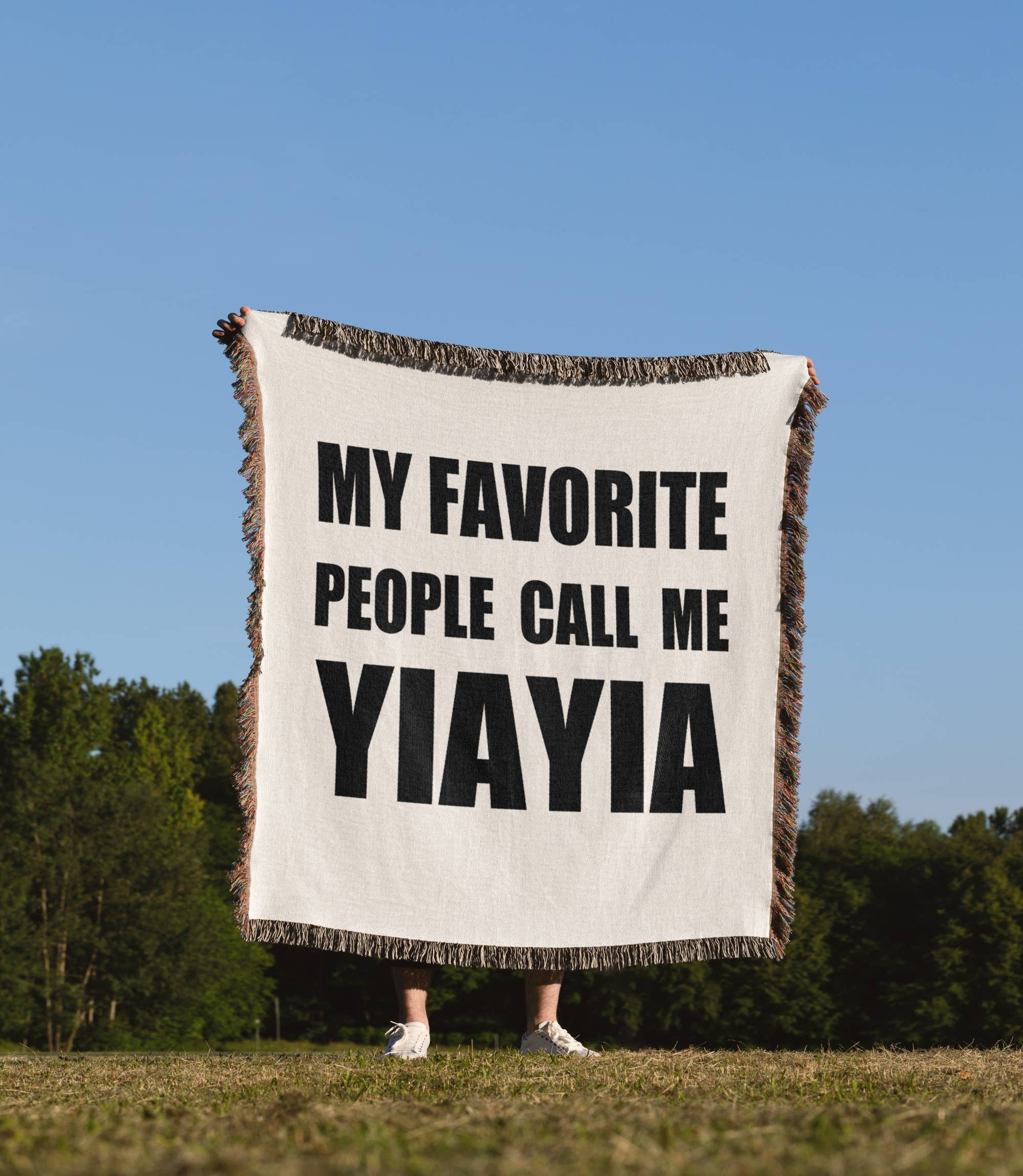 3dRose - Wholesale Throw Blanket - 3dRose, My Favorite People Call Me YiaYia - fun black text design for grandma, Blanket1