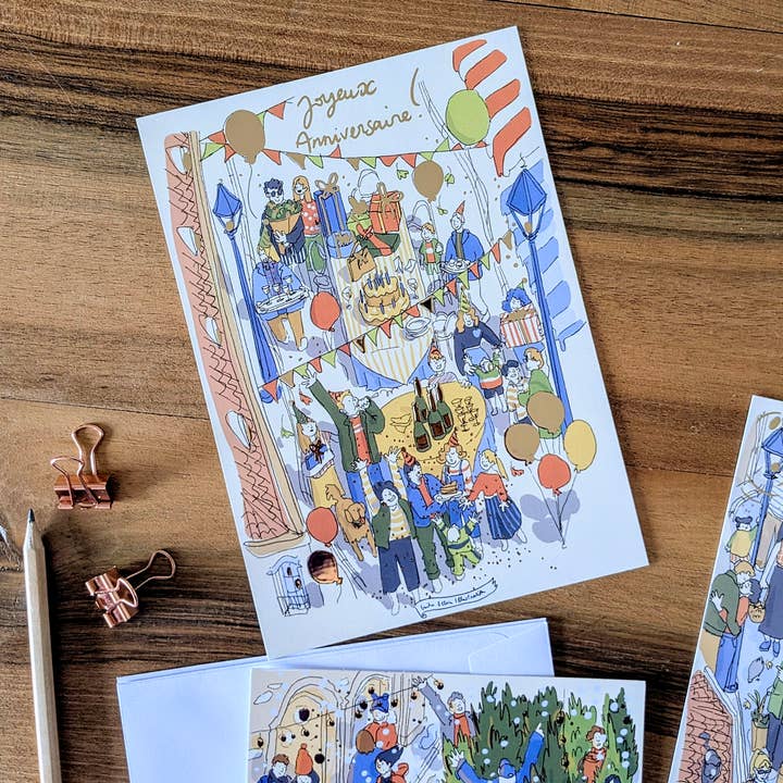 Tarjeta ¡Feliz cumpleaños! para venta al por mayor de EMILIE ETTORI ILLUSTRATION