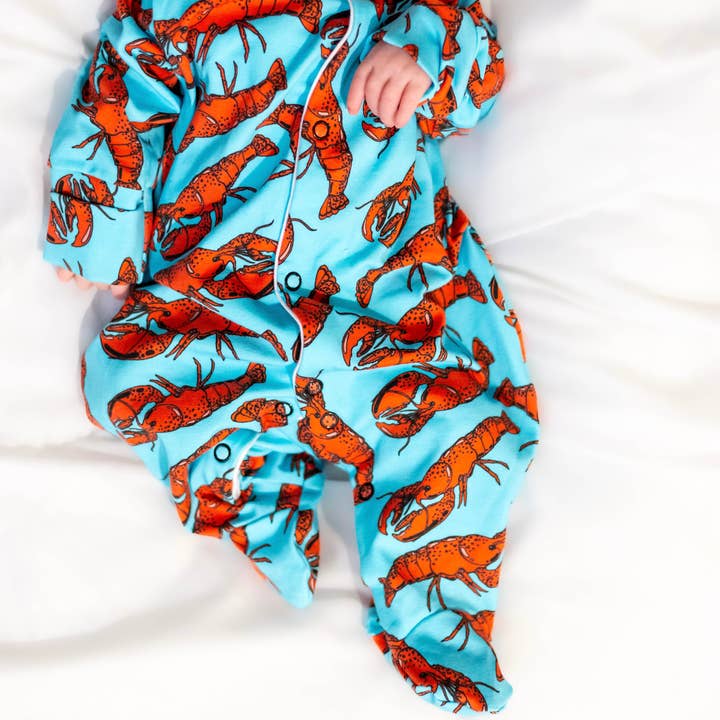 Unisex Baby Cotton Sleepsuit (Onesie) – Lobster Print for wholesale by Fred & Noah