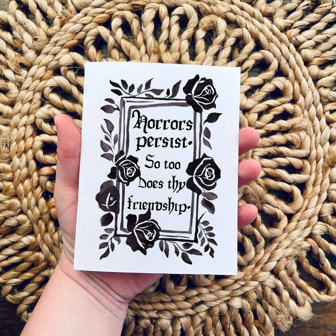 Cryptic Paper Co. – wholesale Friendship card – Gothic Black Rose Friendship Thank You Card6