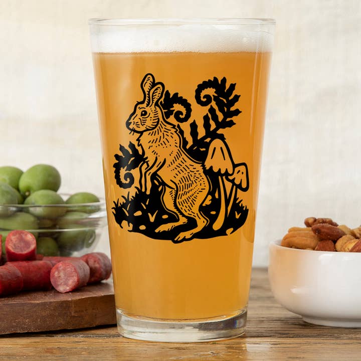 Rabbit Pint Glass – Whimsical Animal Beer Glass for wholesale by Two Little Fruits