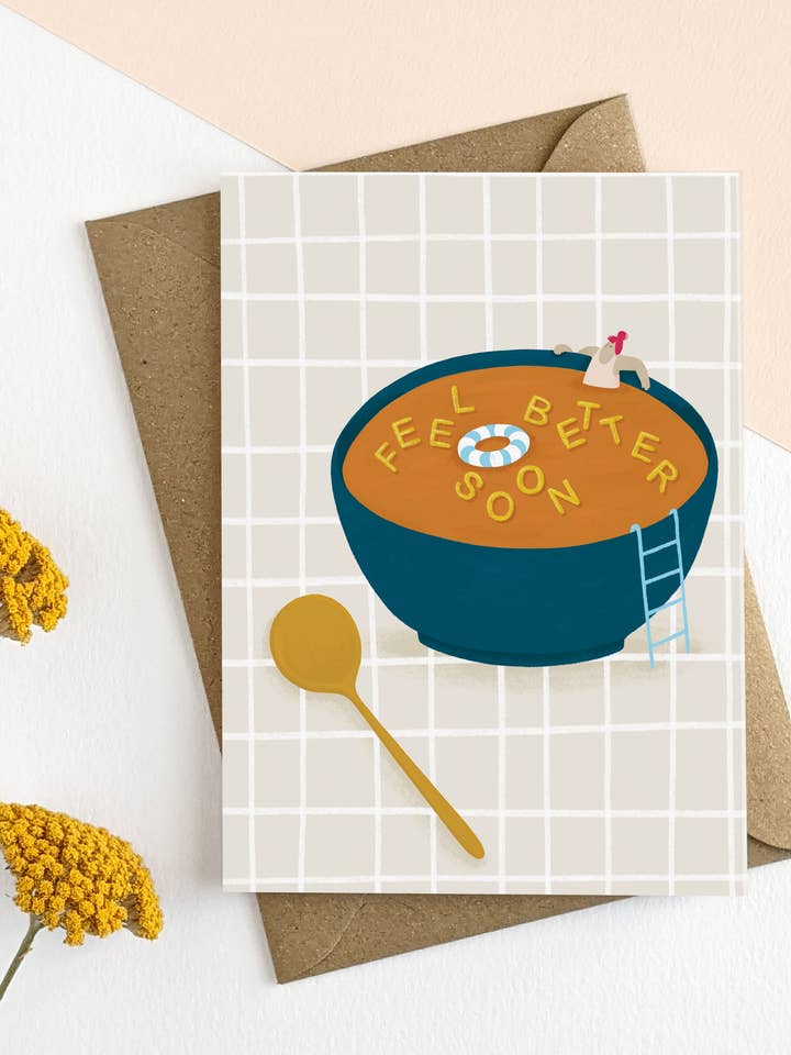 Illustrated Get Well Card for wholesale by Elsa Rose Frere