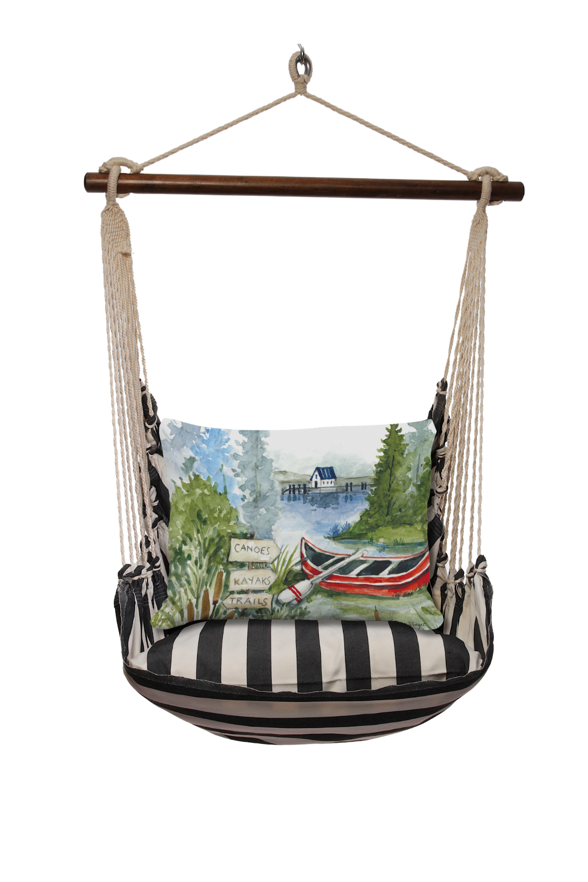 Magnolia Casual - Wholesale Swing Set - Hammock Swing 4-Piece Set indoor / outdoor - Black & White3