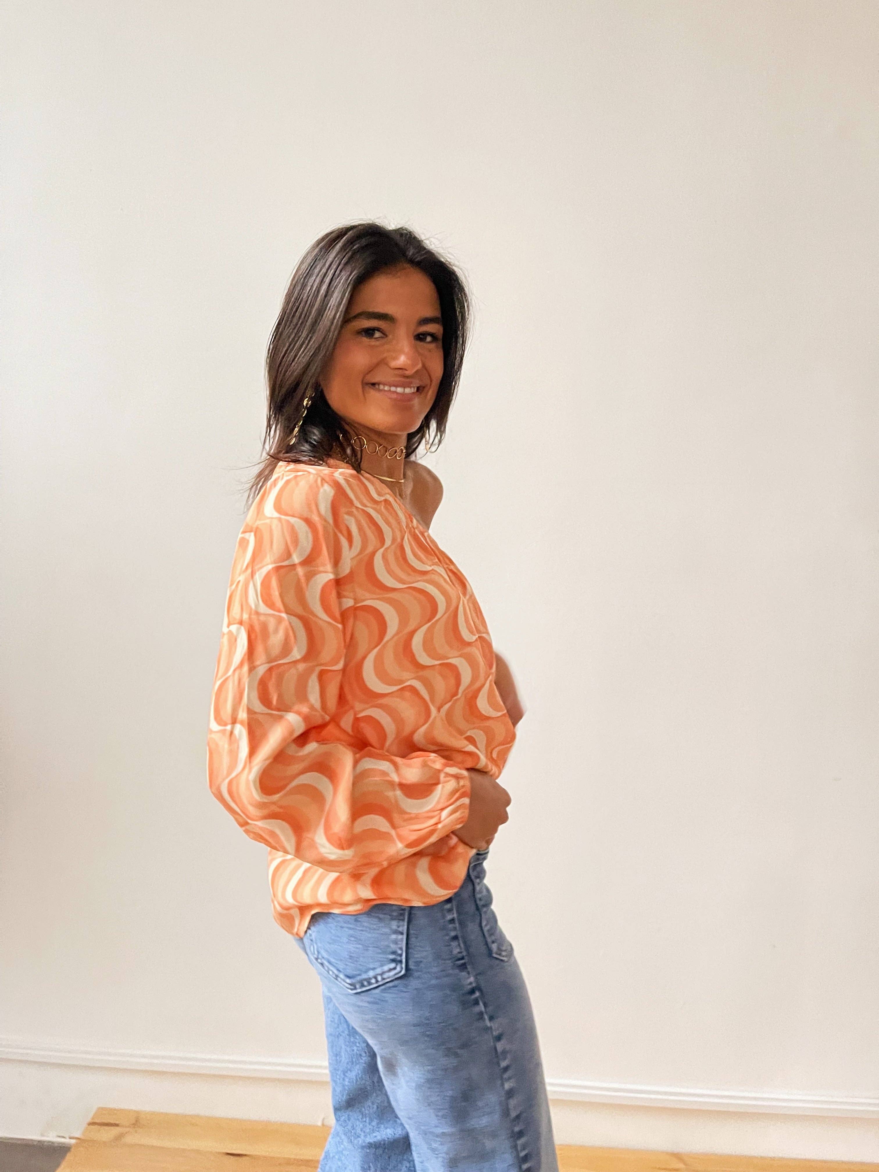 MindTraveler - Venta al por mayor Blusa - Mujer - Top Aurora Naranja5