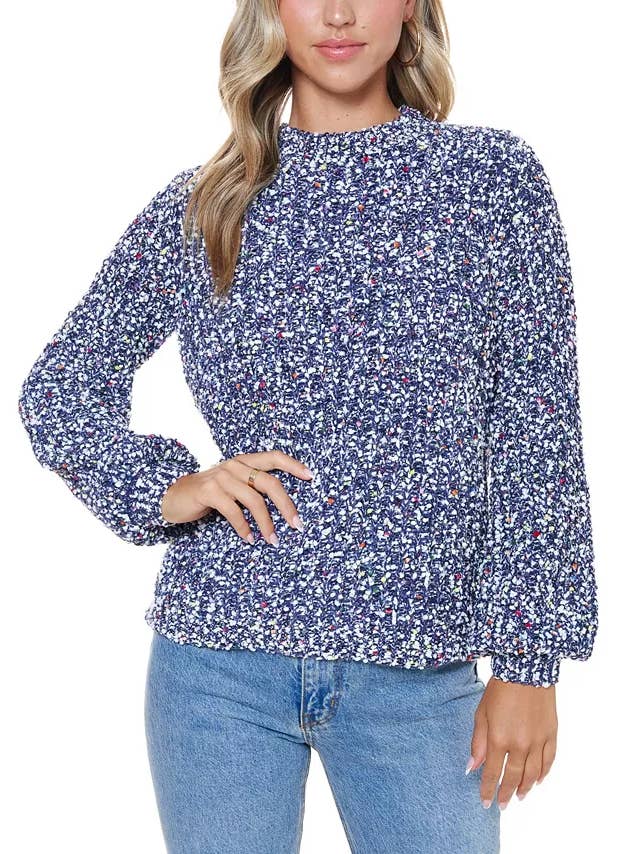 Chandail à col montant en chenille Confetti pour femmes pour la vente par JohnPaulRichard