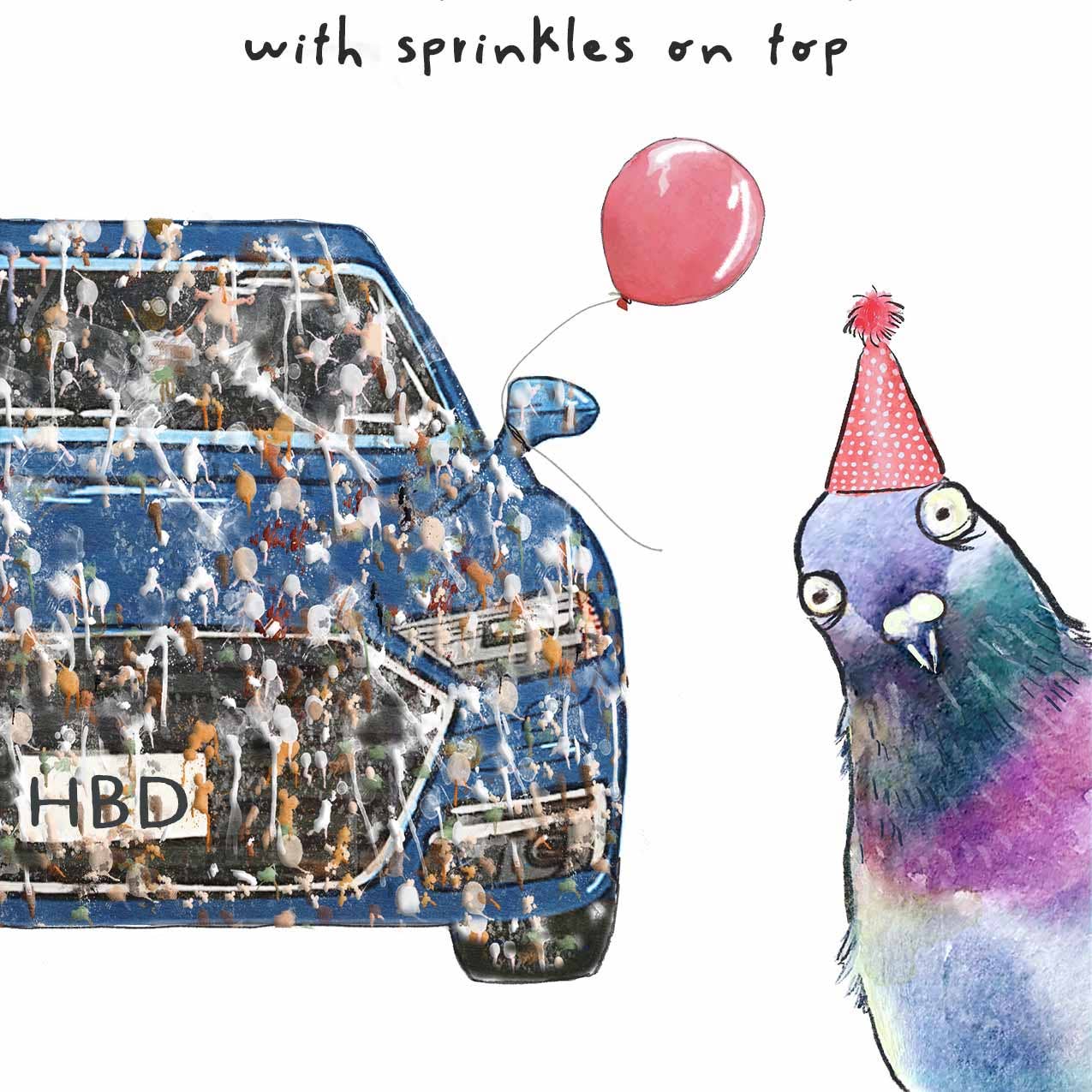 Liyana Studio - Wholesale Birthday Card - Pigeon Birthday Sprinkle - Funny Birthday Card1