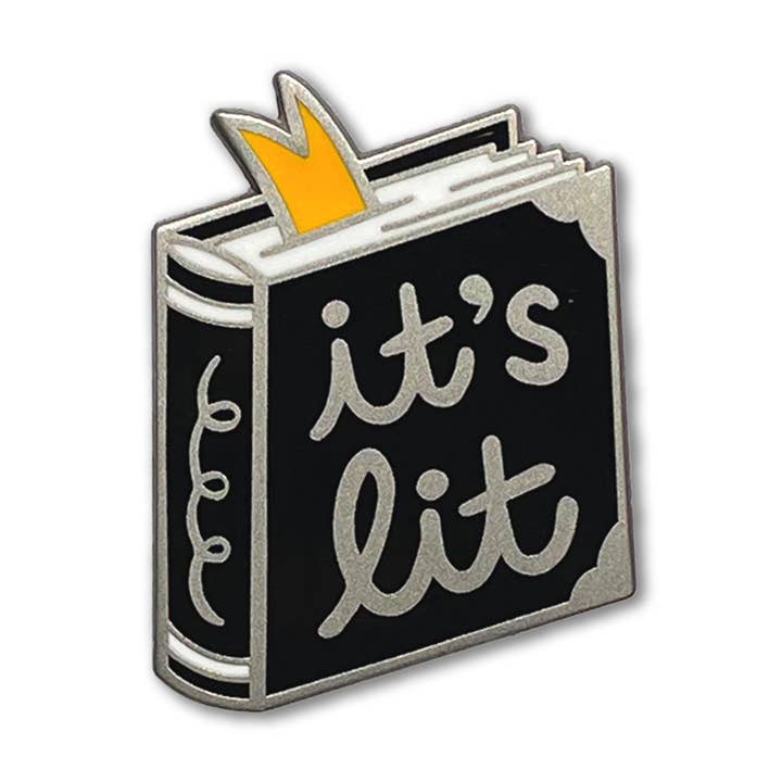 It's Lit Reader's Enamel Pin for wholesale by Badge Bomb