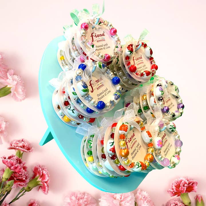 Pulseras elásticas State Flower, estilos variados, 30 unidades para venta al por mayor de Fiona Accessories