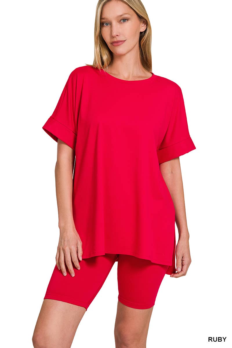 42POPS – wholesale Mjukisset – Dam – .Mikrofibertopp & Bikershorts 2-delat set54