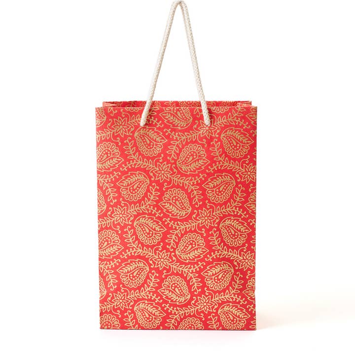 Matr Boomie Fair Trade - Wholesale Gift Bag - Recycled Paper Medium Holiday Gift Bag 7x3.5x10 - Assorted0