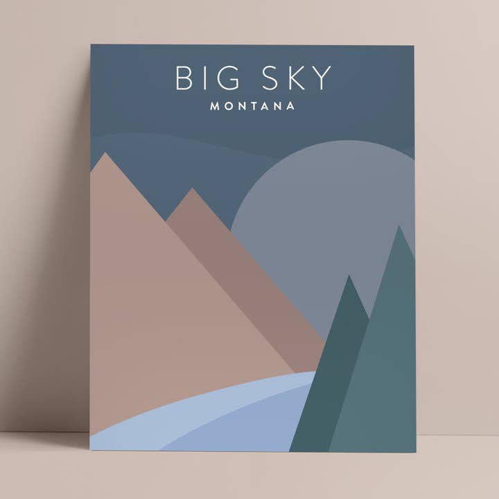 Big Sky, Montana, Arte de Parede Minimalista por atacado de Backstory Map Co.