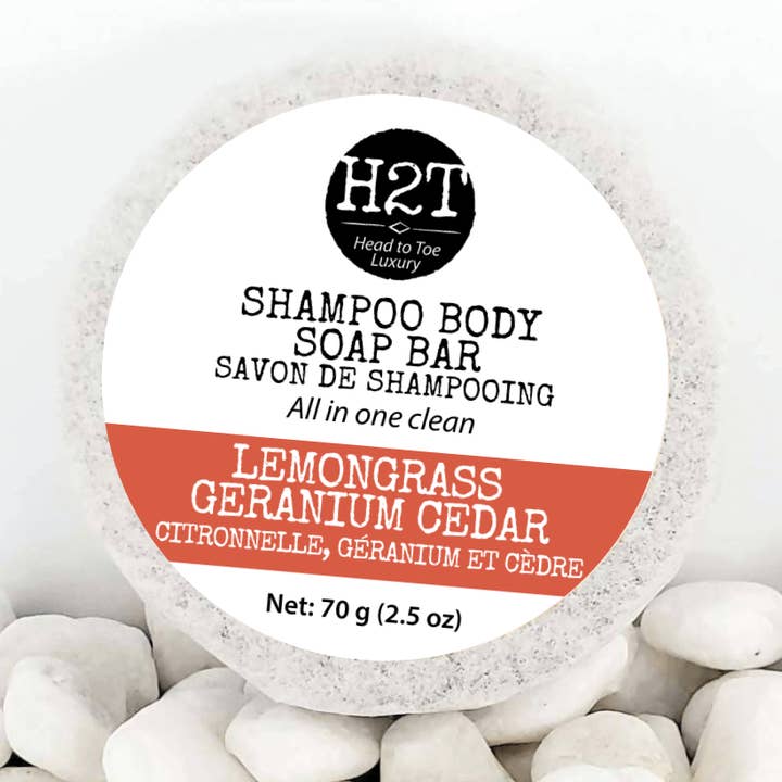 Lemongrass Geranium Cedar Shampoo Body Bar for wholesale by H2TBody