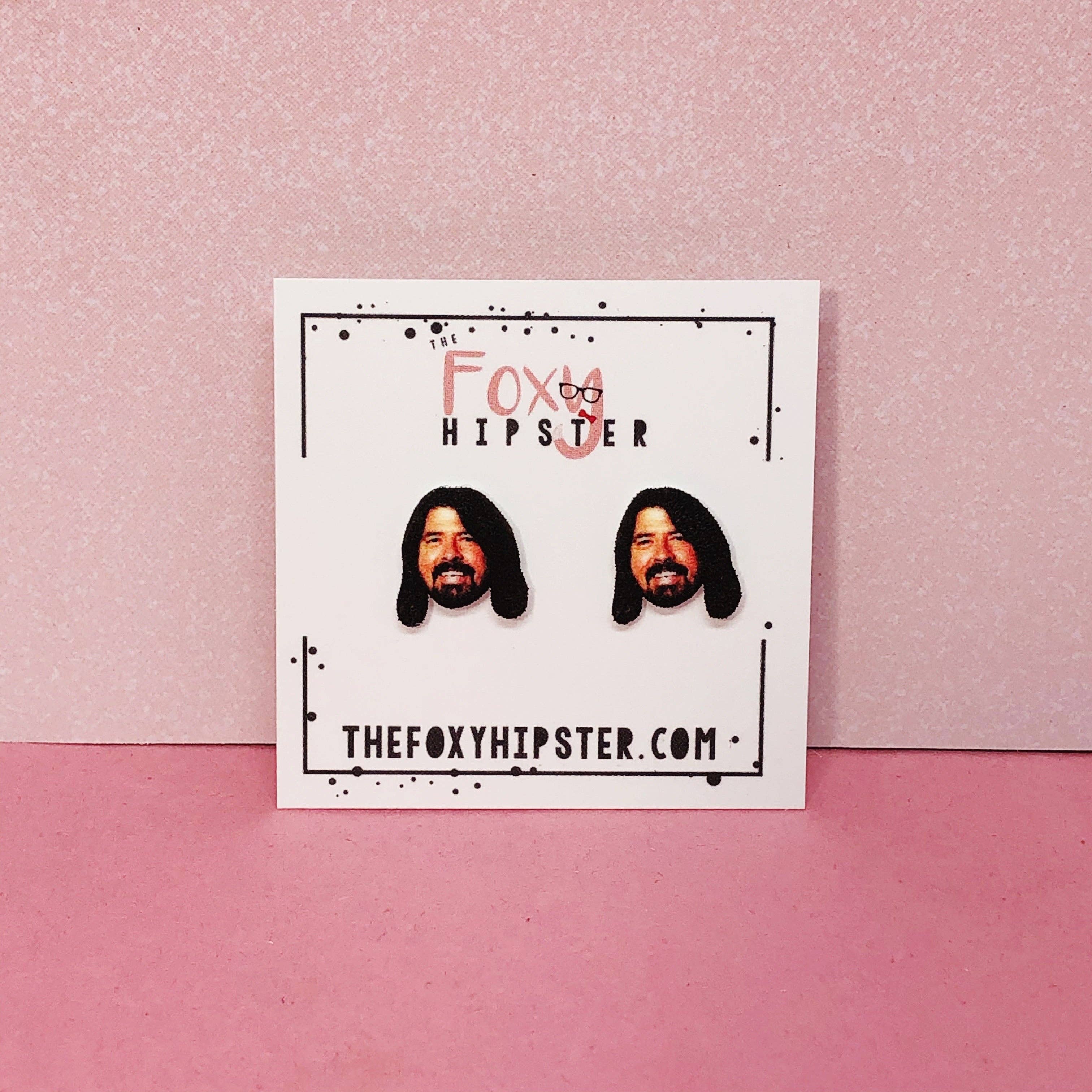 The Foxy Hipster - Venta al por mayor Pendientes de botón/aretes de poste - Pendientes Dave Grohl1