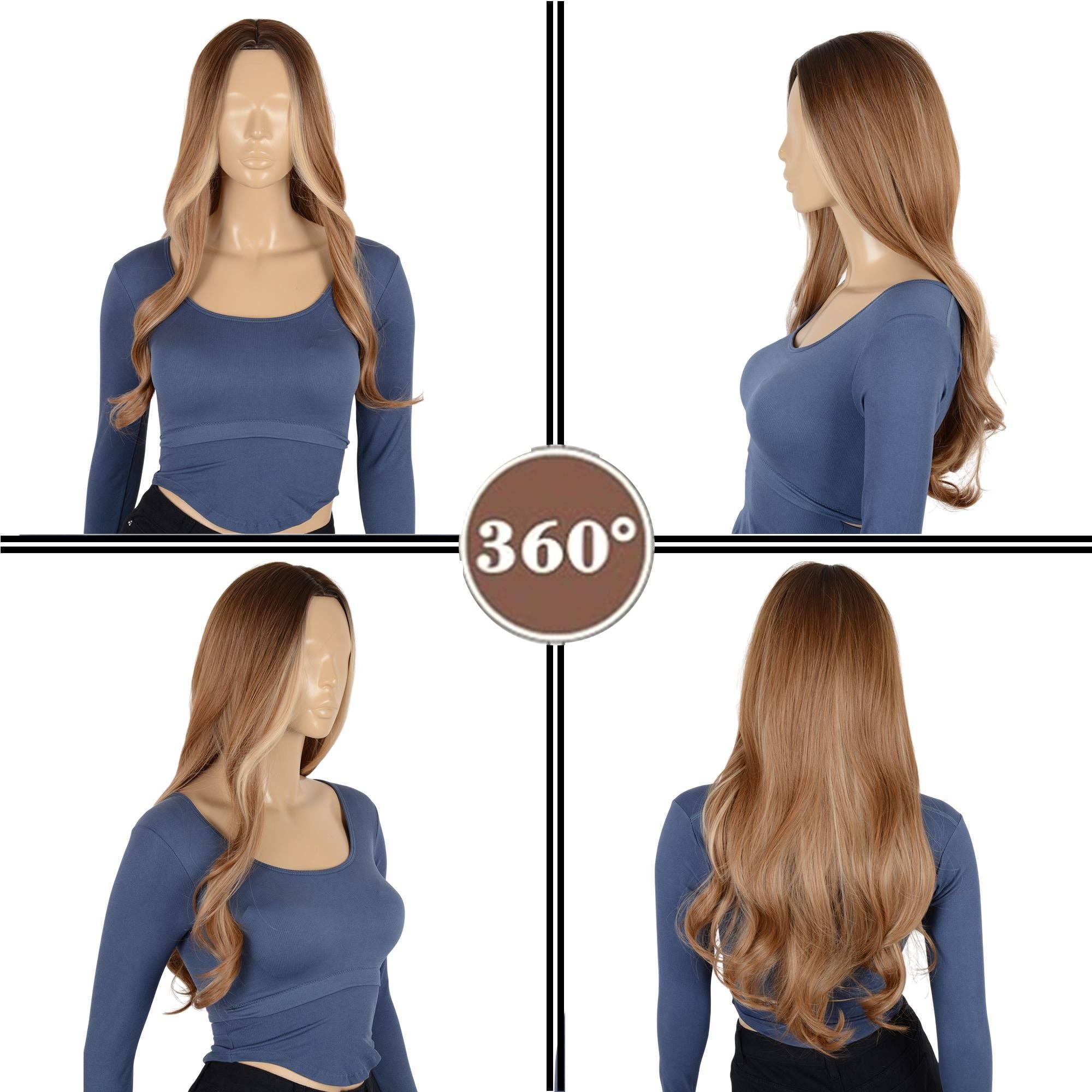 AK Brand - Wholesale Wig/Hair Piece - Long Wavy Wig Middle Part Synthetic Daily Use10