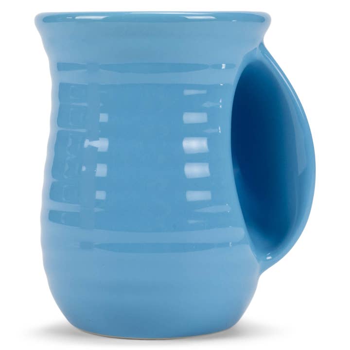 EAST AVENUE - Wholesale Coffee Mug - Handwarmer Mug Ribbed Blue 14 Oz