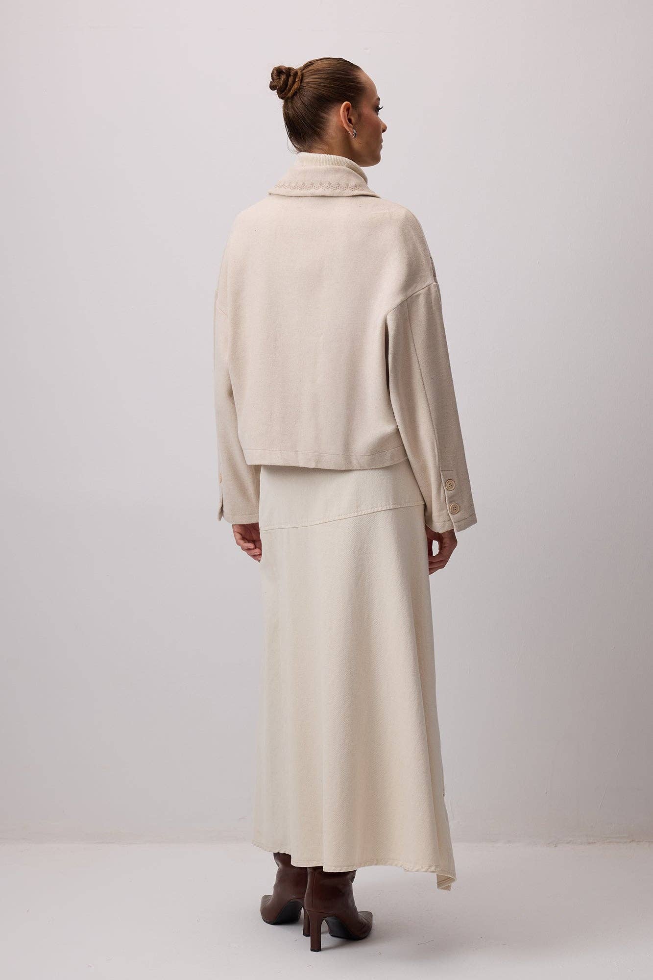 Stone EMBROIDERED CACHET SHORT JACKET for wholesale on Faire2