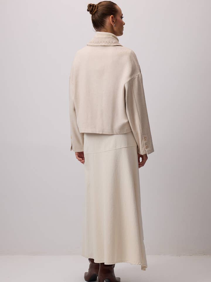 Stone EMBROIDERED CACHET SHORT JACKET for wholesale on Faire2