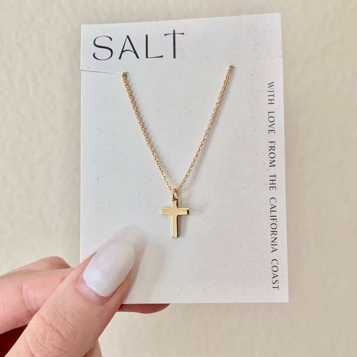 SALT by Sarah Curtis - Wholesale Pendant/Charm Necklace - SIMPLE CROSS NECKLACE | dainty gold cross necklace2