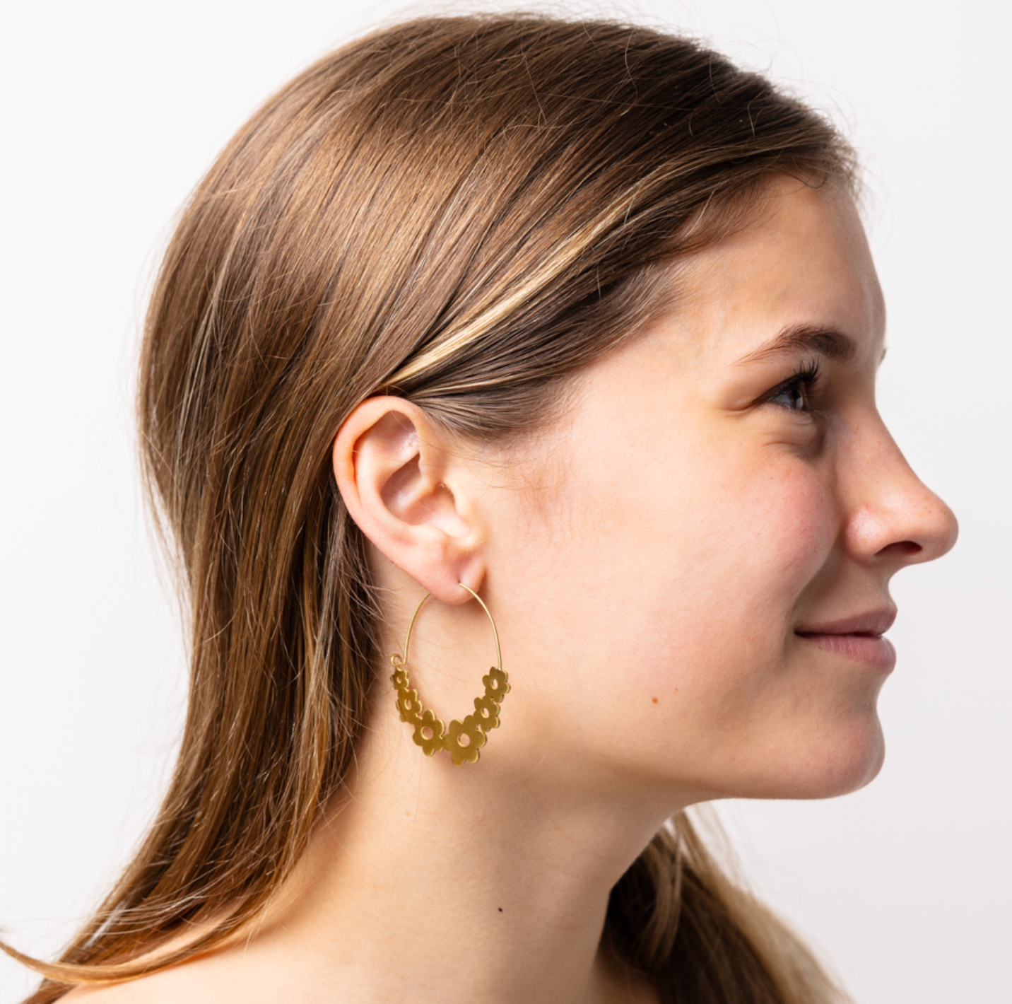 INK + ALLOY - Wholesale Hoop Earrings - Maeve Floral Wrapped Hoop Brass Wholesale1