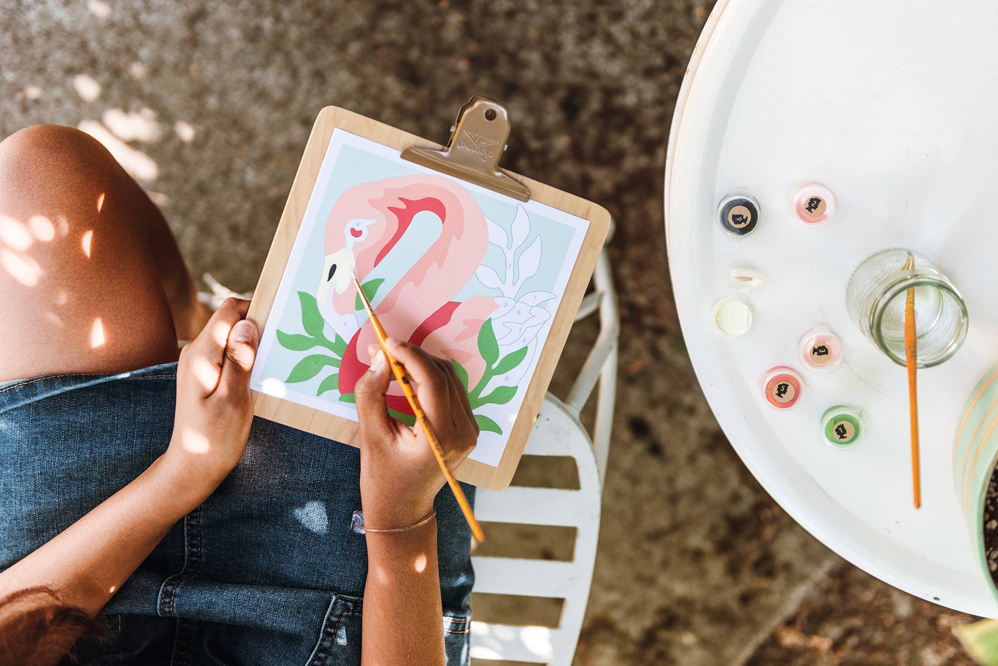 Elle Crée (She Creates) - Wholesale DIY Craft Kit - Kids - MINI Fancy Flamingo Paint-by-Number Kit1