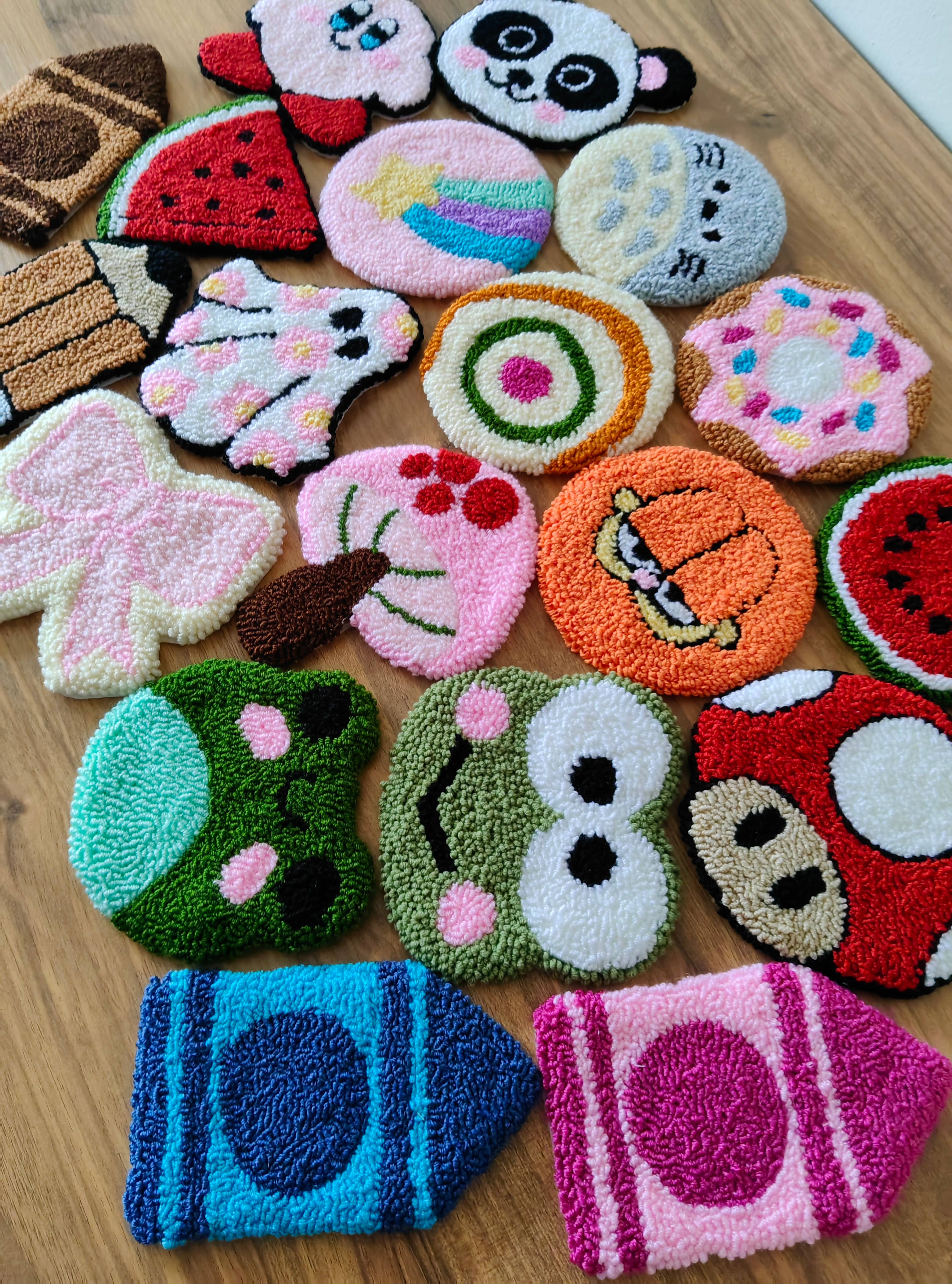 despinacrafting - Vendita all'ingrosso Sottobicchiere - Sottobicchieri Punch Needle fatti a mano, portatazze per caffè, accessori da tavola6