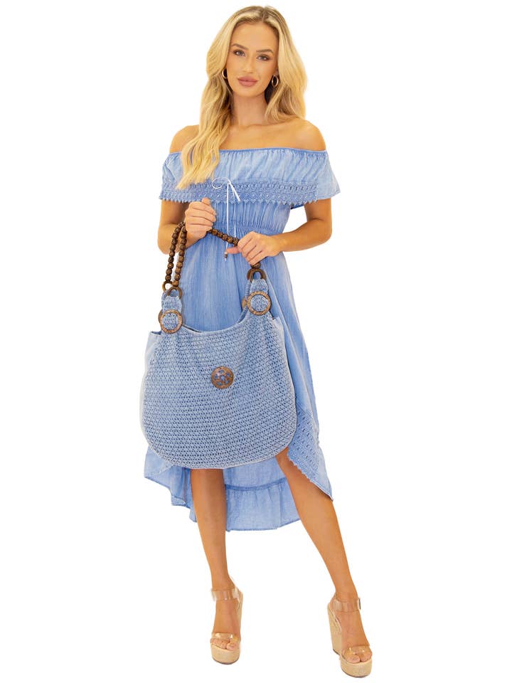 BAG1004 - Sac en coton bleu pour la vente par Seaspice Resort Wear