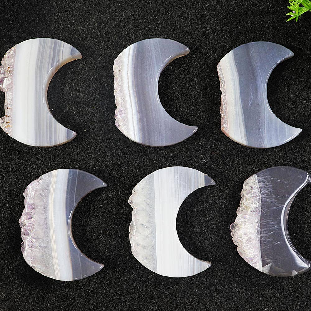 Natures Artifacts Inc - Wholesale Spiritual Stone/Crystal - Agate Druze Moon with Amethyst Druze1