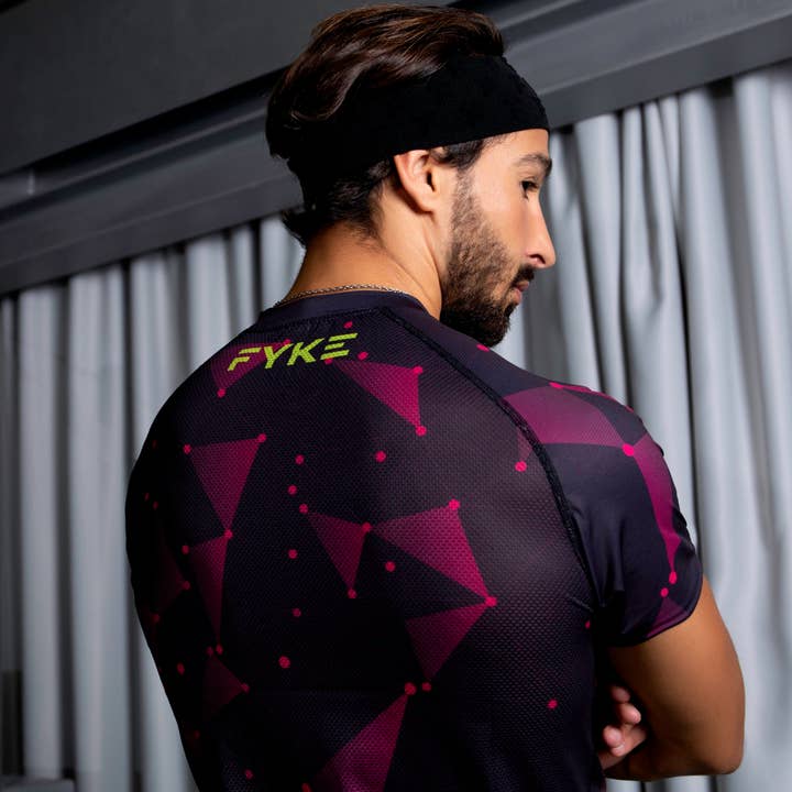 Fyke - Wholesale T-Shirt - Men's - Boost Men T-Shirt Petrol - Triangles1