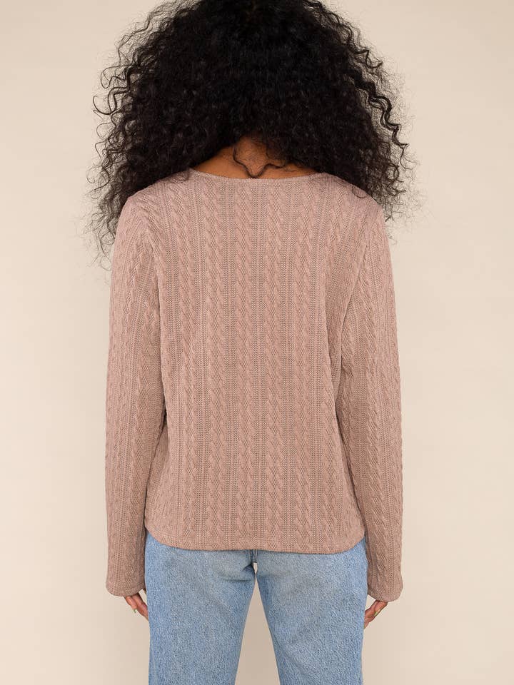 NLT – wholesale Kofta - Dam – Kabelstickad kofta - Plus Size
