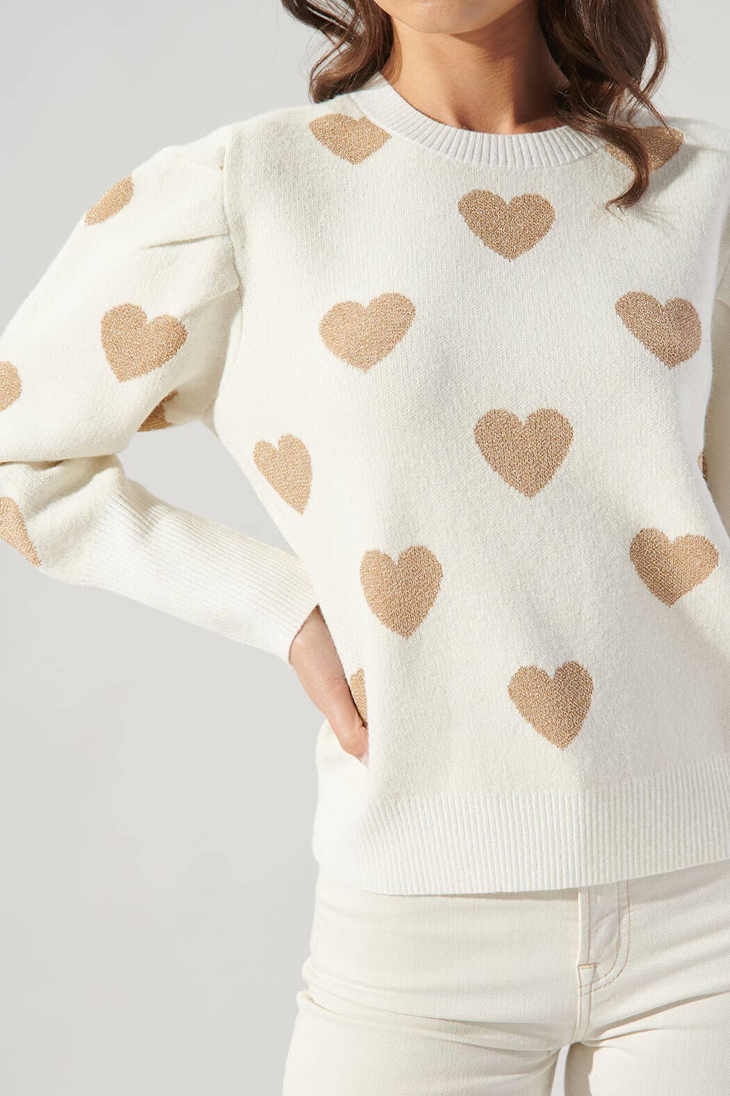 Sugarlips - Wholesale Knit Sweater - Women's - Sweetheart Lurex Puff Sleeve Sweater5