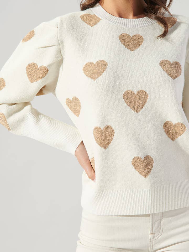 Sugarlips - Wholesale Knit Sweater - Women's - Sweetheart Lurex Puff Sleeve Sweater5