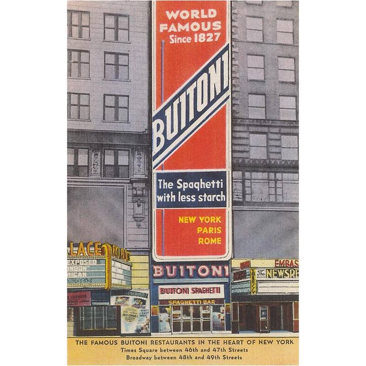 Found Image Press – wholesale Kontorsmateriel/Notecard Set – Gratulationskort NY-1062 Buitoni Restaurangskylt