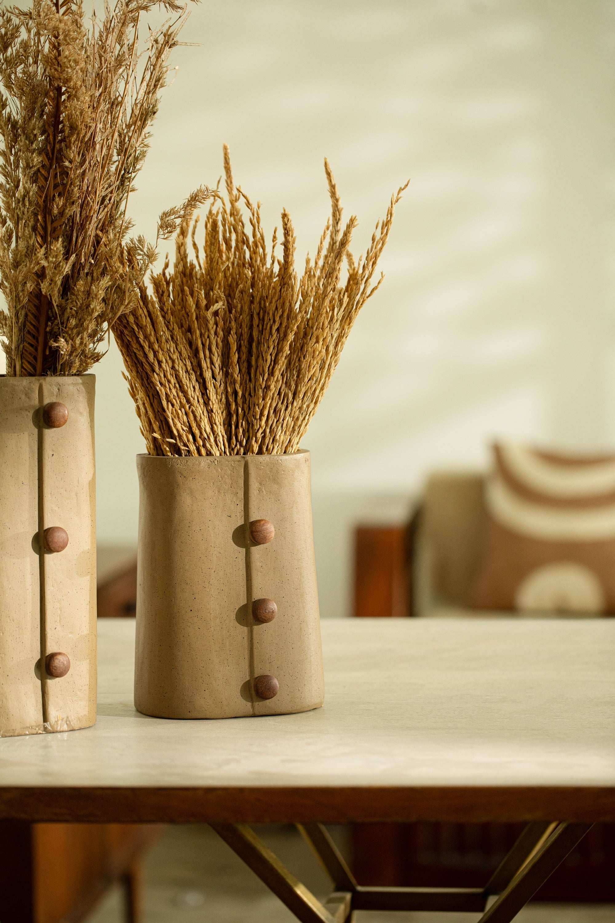 Expo Bazaar - Wholesale Vase - Niraan Short Ecomix Vase Wooden Beads Handcrafted Eco-Friendly