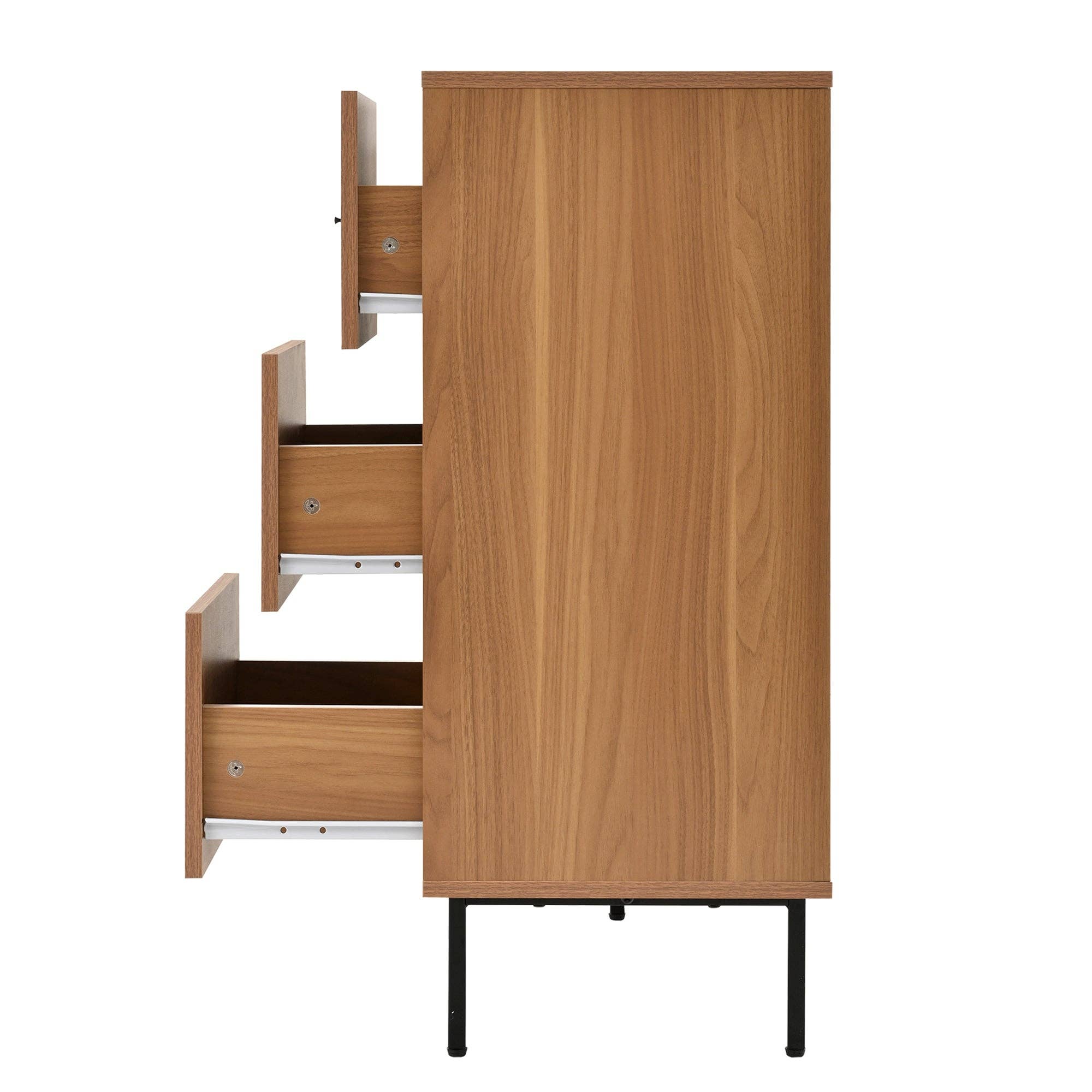 Urban Meuble - Wholesale Cabinet - Vintage sideboard with wood effect, 2 sliding doors in woven rattan, and 3 drawers PROPOLIS14