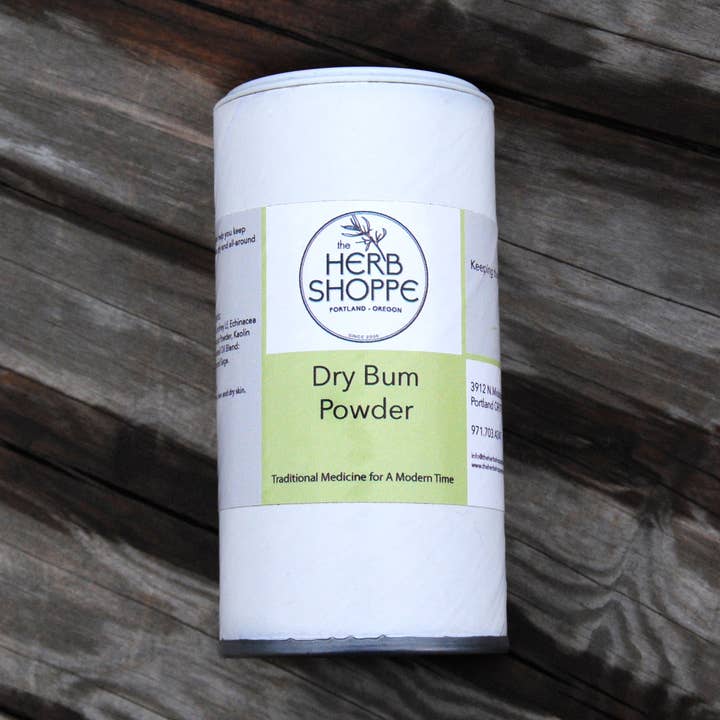 Dry Bum Powder Blends- Packaged for wholesale by The Herb Shoppe
