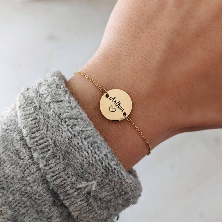 Bliche - Vente Bracelets à breloques/pendentifs - Bracelet avec médaille à graver5