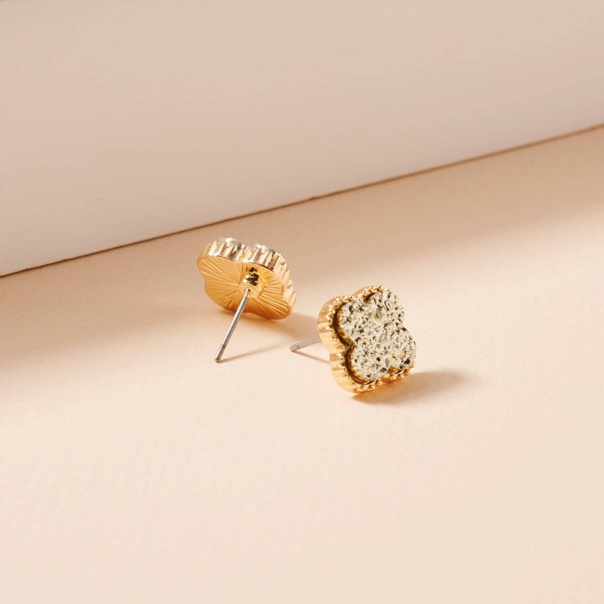 Frem - Wholesale Stud/Post Earrings - Mini Druzy Flower Stud Earrings12