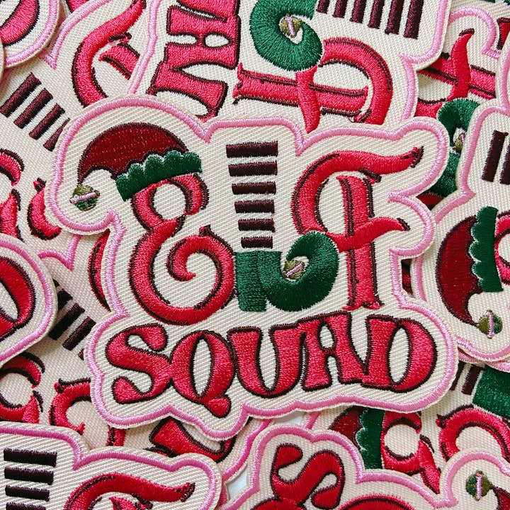 3" Elf Squad in Pink - Embroidered Hat Patch for wholesale by TEELUX