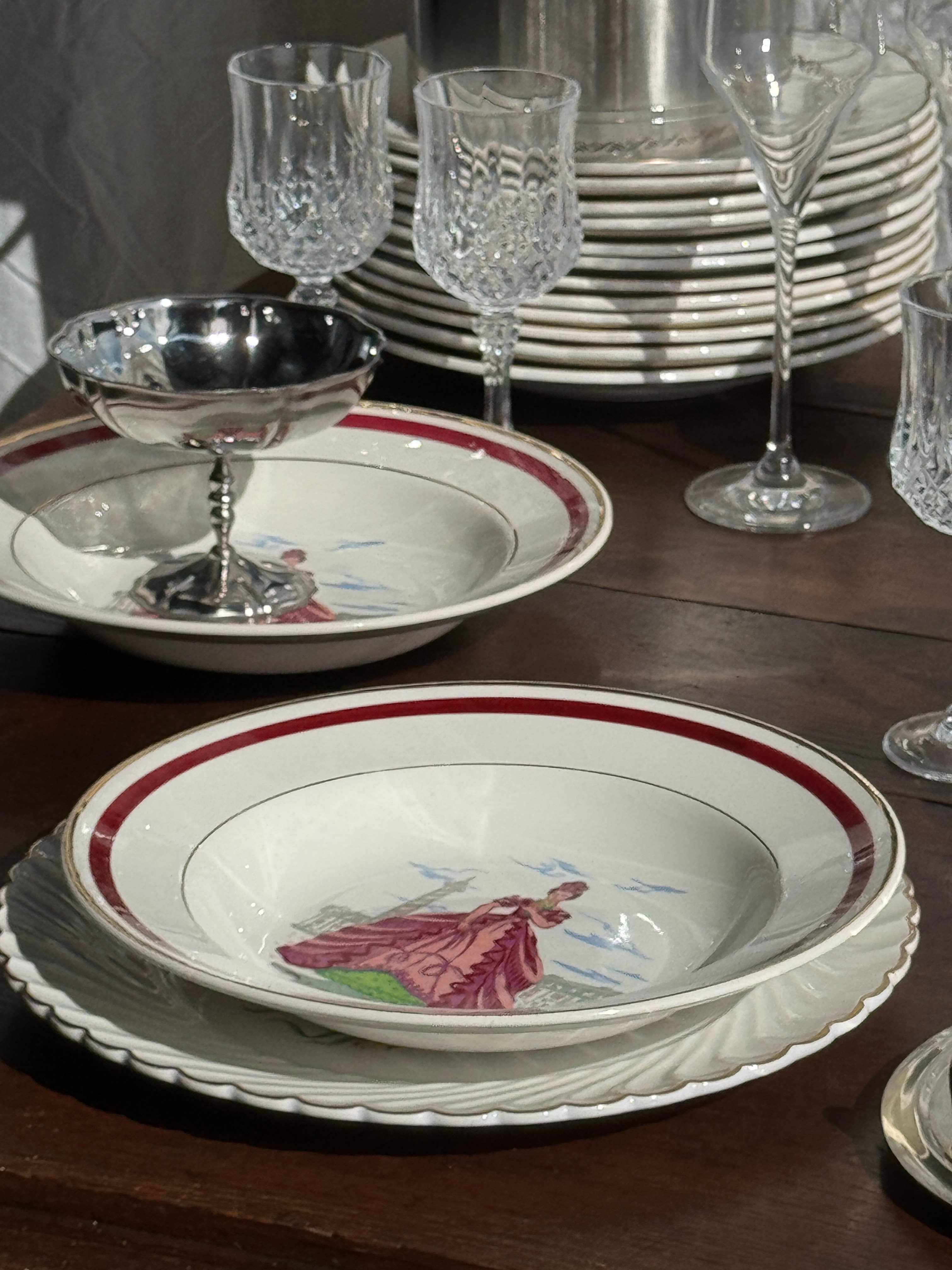 Office Objets - Wholesale Dinner Plate - Set of 6 Ile de France deep plates D22.519