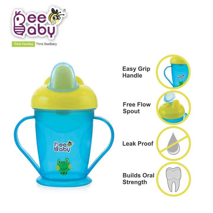Beebaby - Wholesale Drinking Glass/Cup - Kids & Baby - Beebaby Twin Handle Sipper Double Colour 180ml / 6oz.6