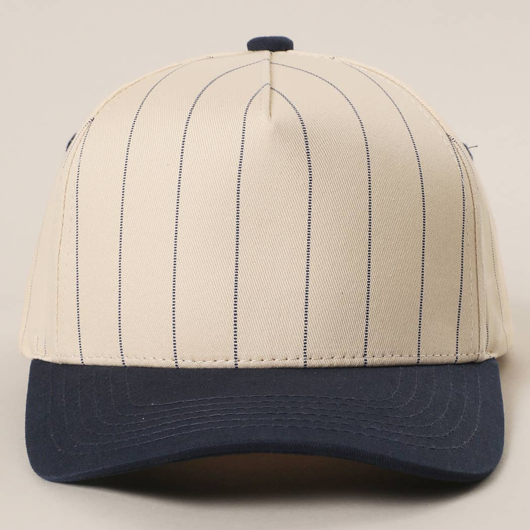Fashion City - Wholesale Trucker Hat - Unisex - Two-Tone Pinstripe Canvas Trucker Hat12