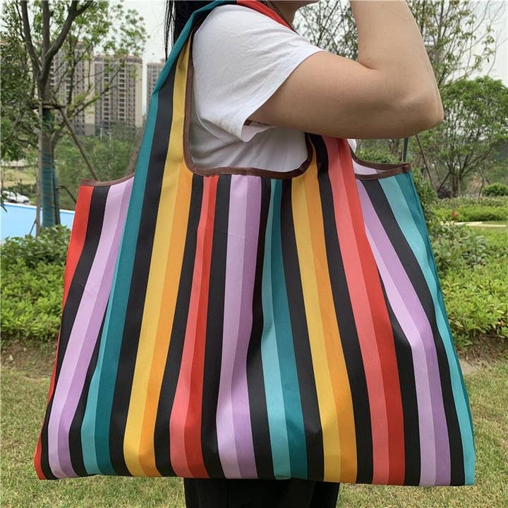Foldable Printed Shoulder Tote for wholesale by UZ Wholesale Store