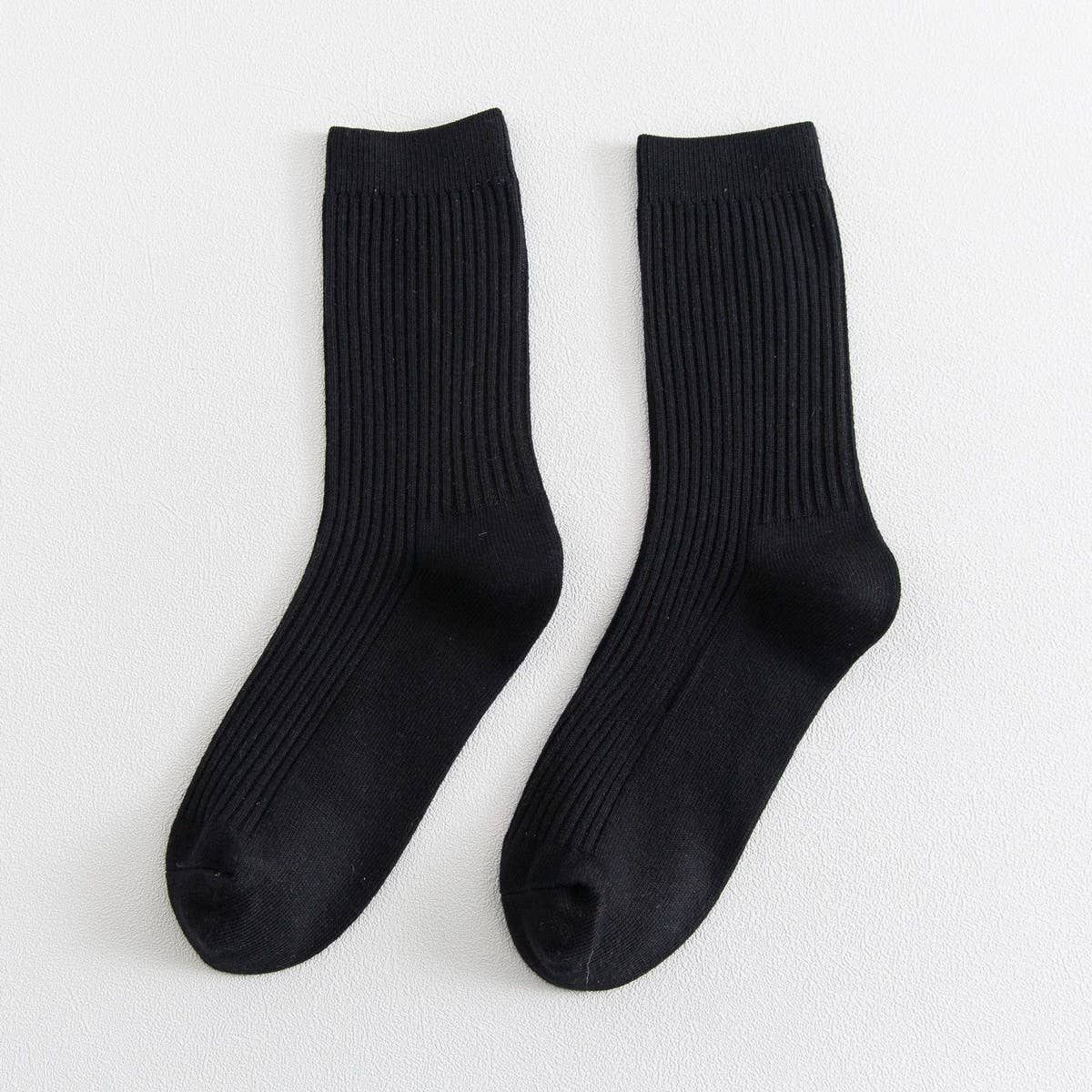NINEXIS - Wholesale Socks - Unisex - CWMS02986_UNISEX SOLID RIBBED COTTON CREW SOCKS1