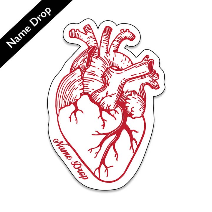 Pegatinas de vinilo de corazón anatómico - Personalizables para venta al por mayor de Counter Couture