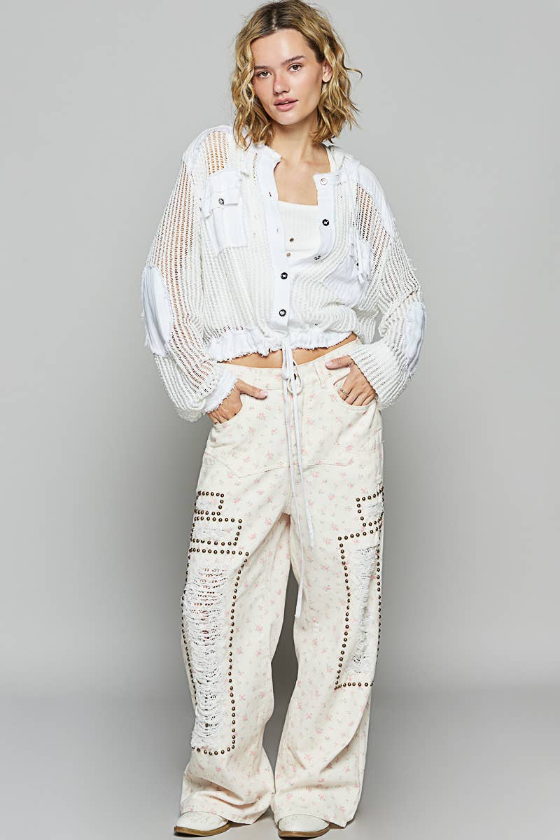 Pol Clothing - Vente Chemise à col boutonné – femme - Vente de chemise à capuche ouverte avec boutons et poches avant.19