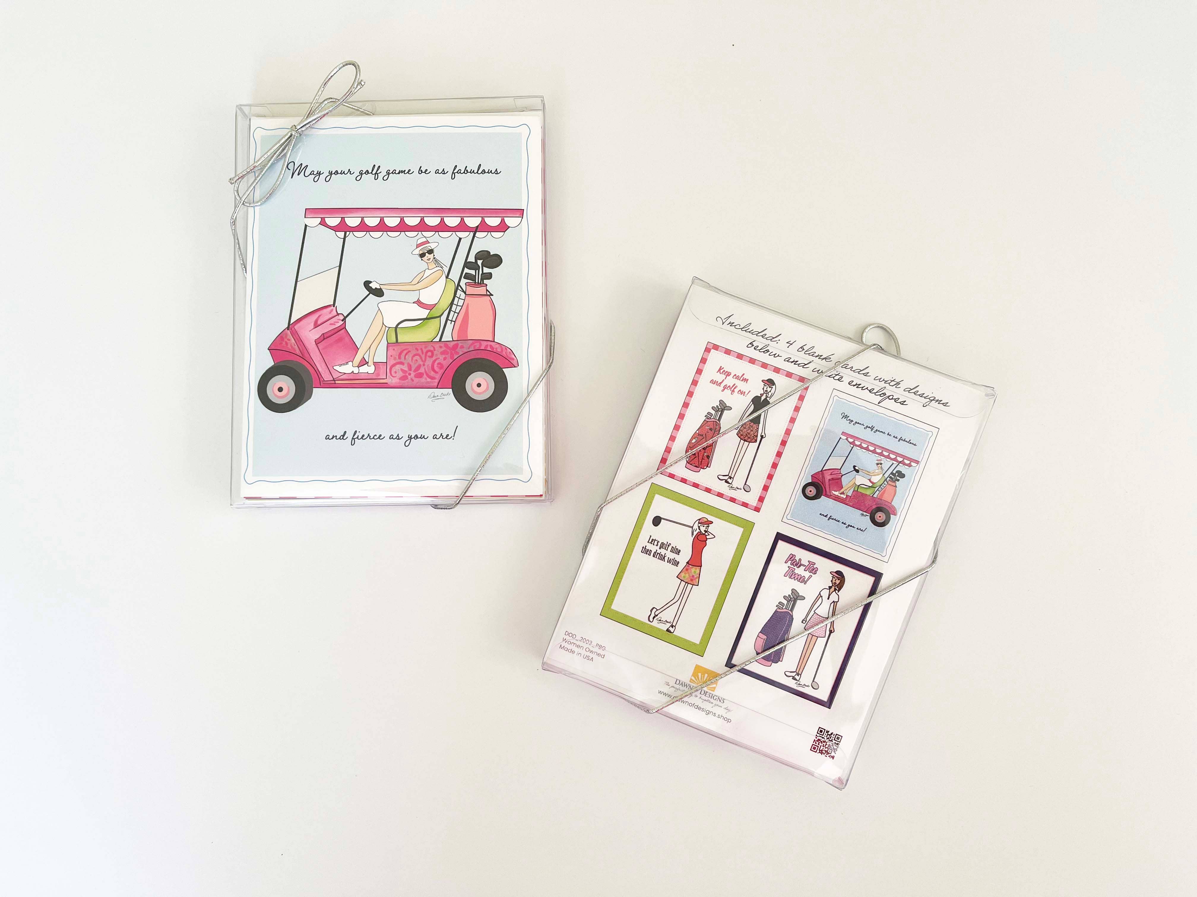 Dawn of Designs - Wholesale Stationery/Notecard Set - Women's Golf Boxed Card Set- 4 cards2
