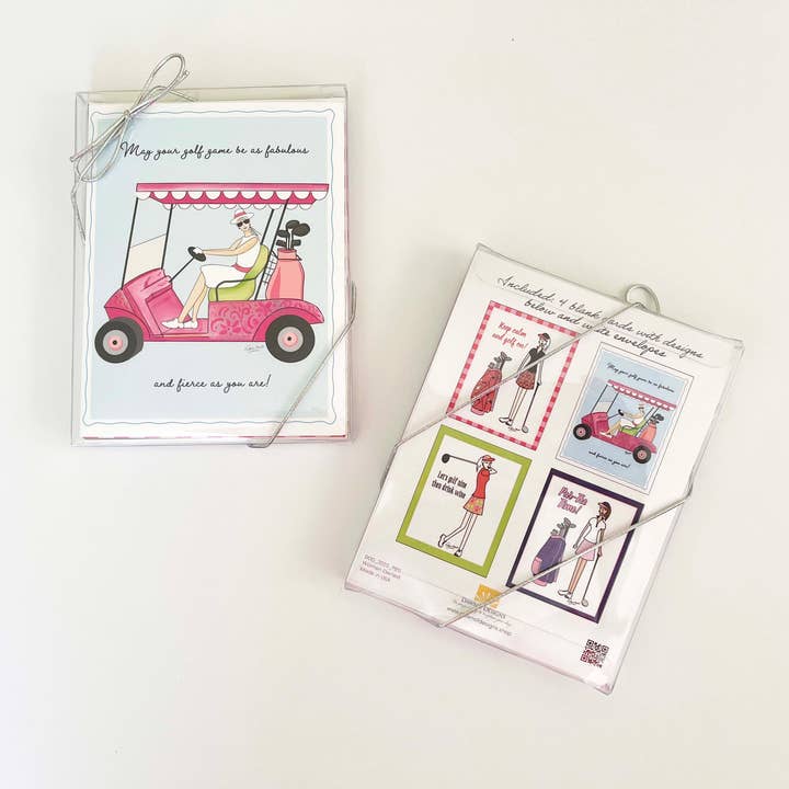 Dawn of Designs - Wholesale Stationery/Notecard Set - Women's Golf Boxed Card Set- 4 cards2