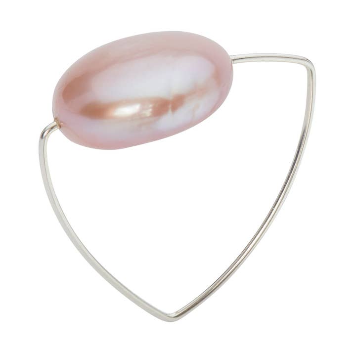 Cirkel Wrap Ring med lille lyserød perle mønt for engroshandel hos Melissa McArthur - Jewellery Made in London