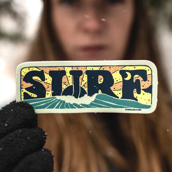 Pegatina surf para venta al por mayor de Atomicchild