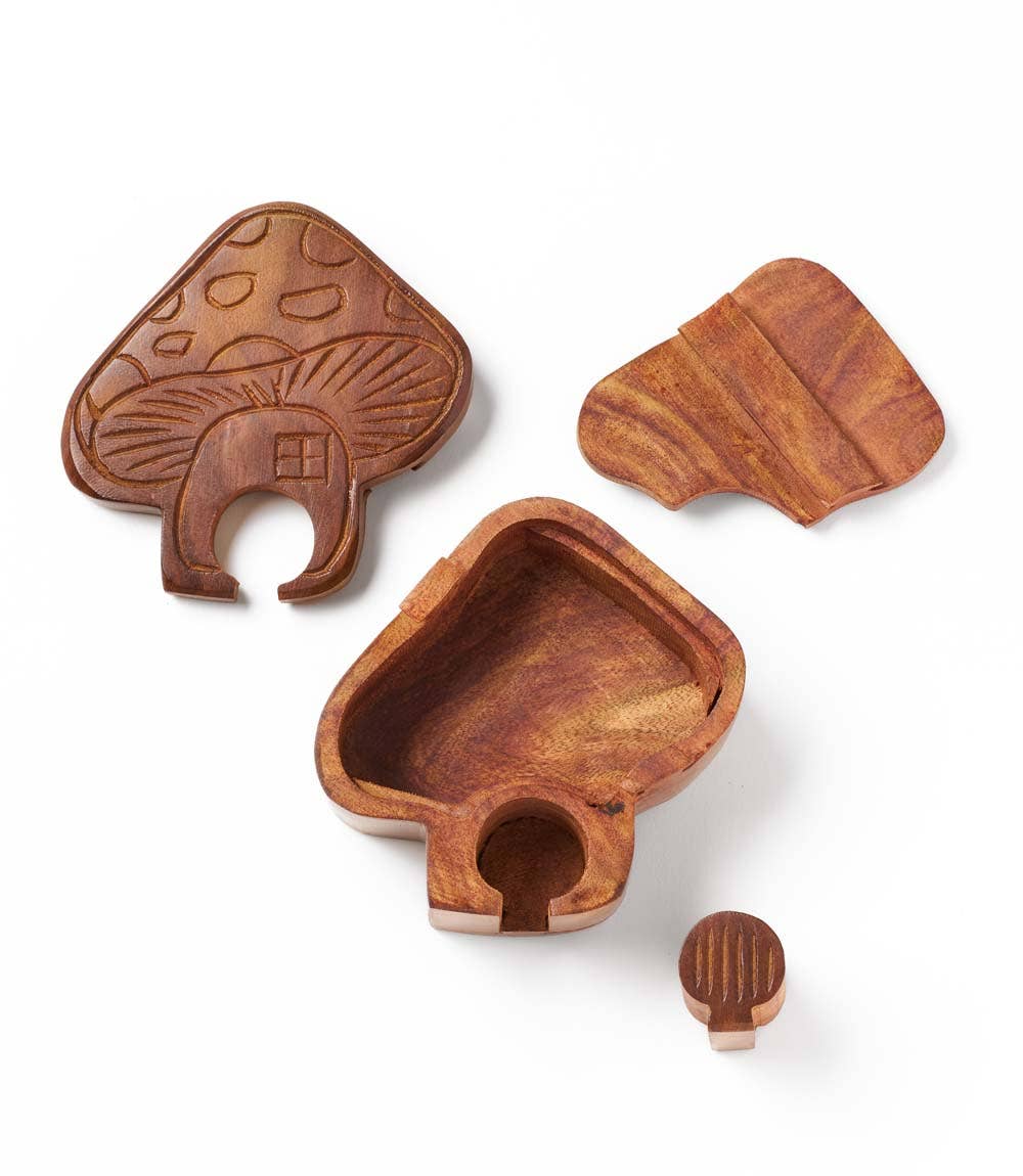 Matr Boomie Fair Trade - Wholesale Decorative Box - Mushroom Puzzle Box - Handcrafted Sheesham Wood1